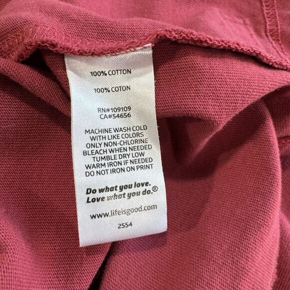 LIFE IS GOOD Men's WhoVille Rescue Center Short Sleeve Crusher Tee Red PRISTINE - Picture 9 of 10